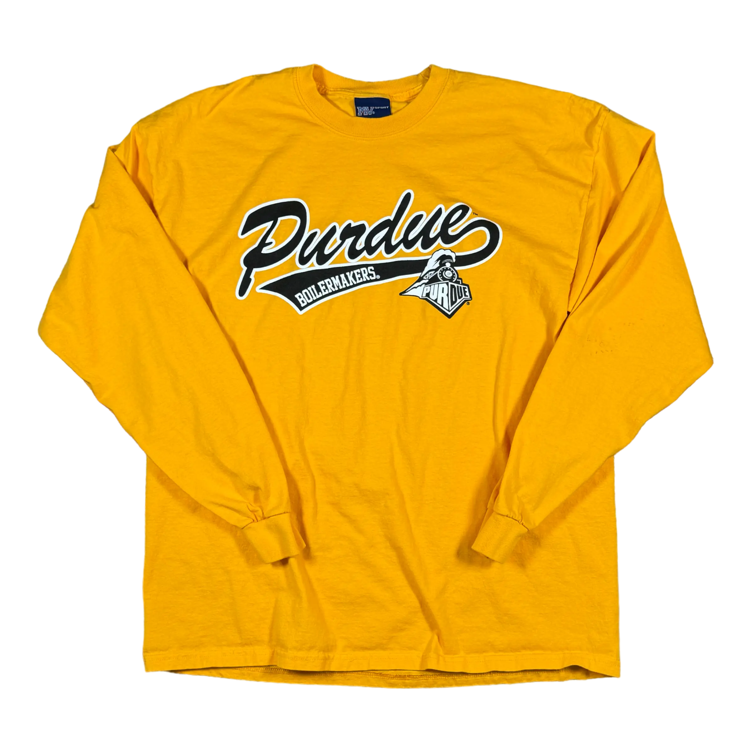 Vintage Purdue Yellow Long Sleeve Shirt by MV Sport - Size XL