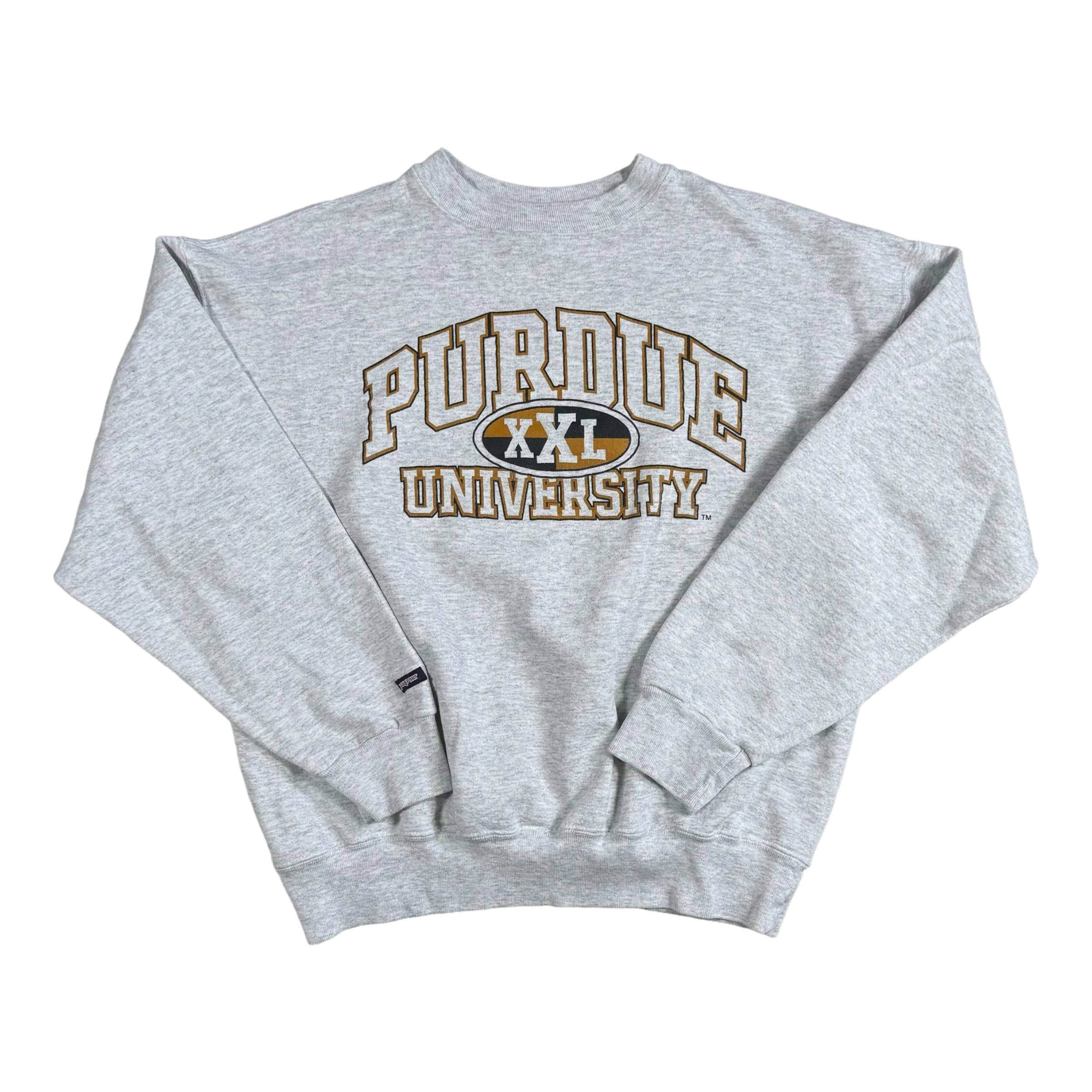 Grey Purdue University XXL crewneck sweatshirt by Jansport. Perfect for casual wear and showcasing your Boilermaker pride.