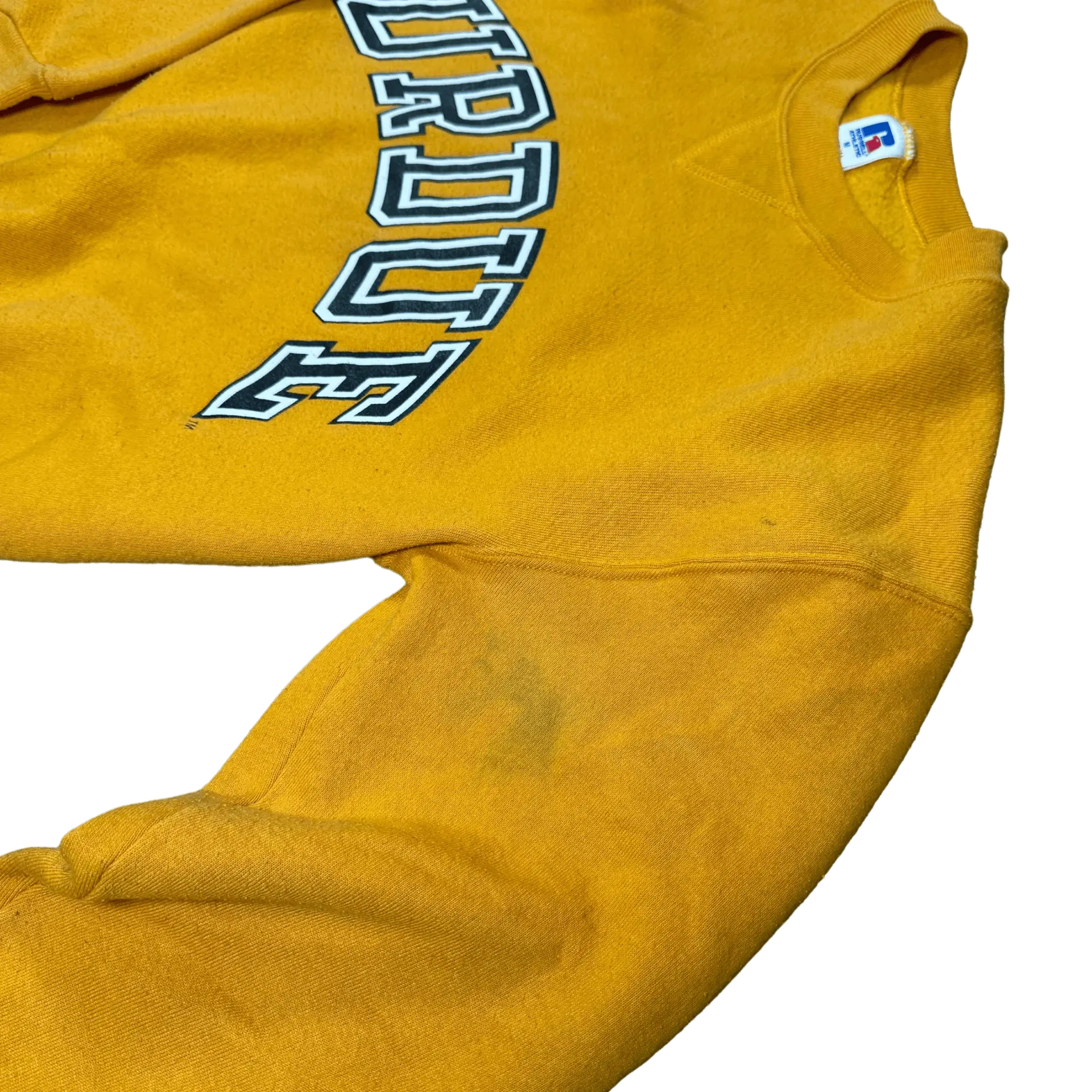 Purdue Crew - Vintage Gold Sweatshirt, Size M Russell Athletic