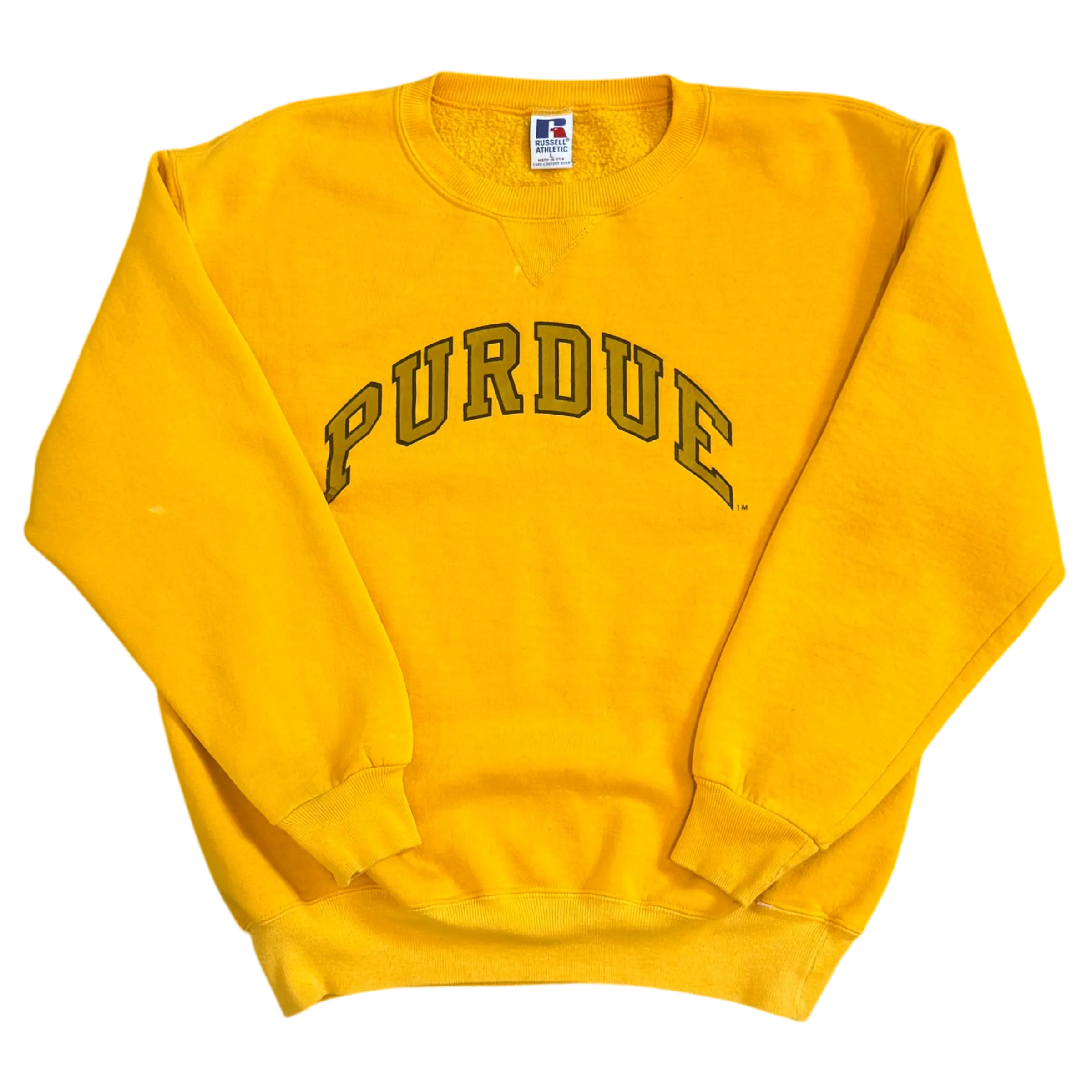 Gold Lettering Crew Russell Athletic