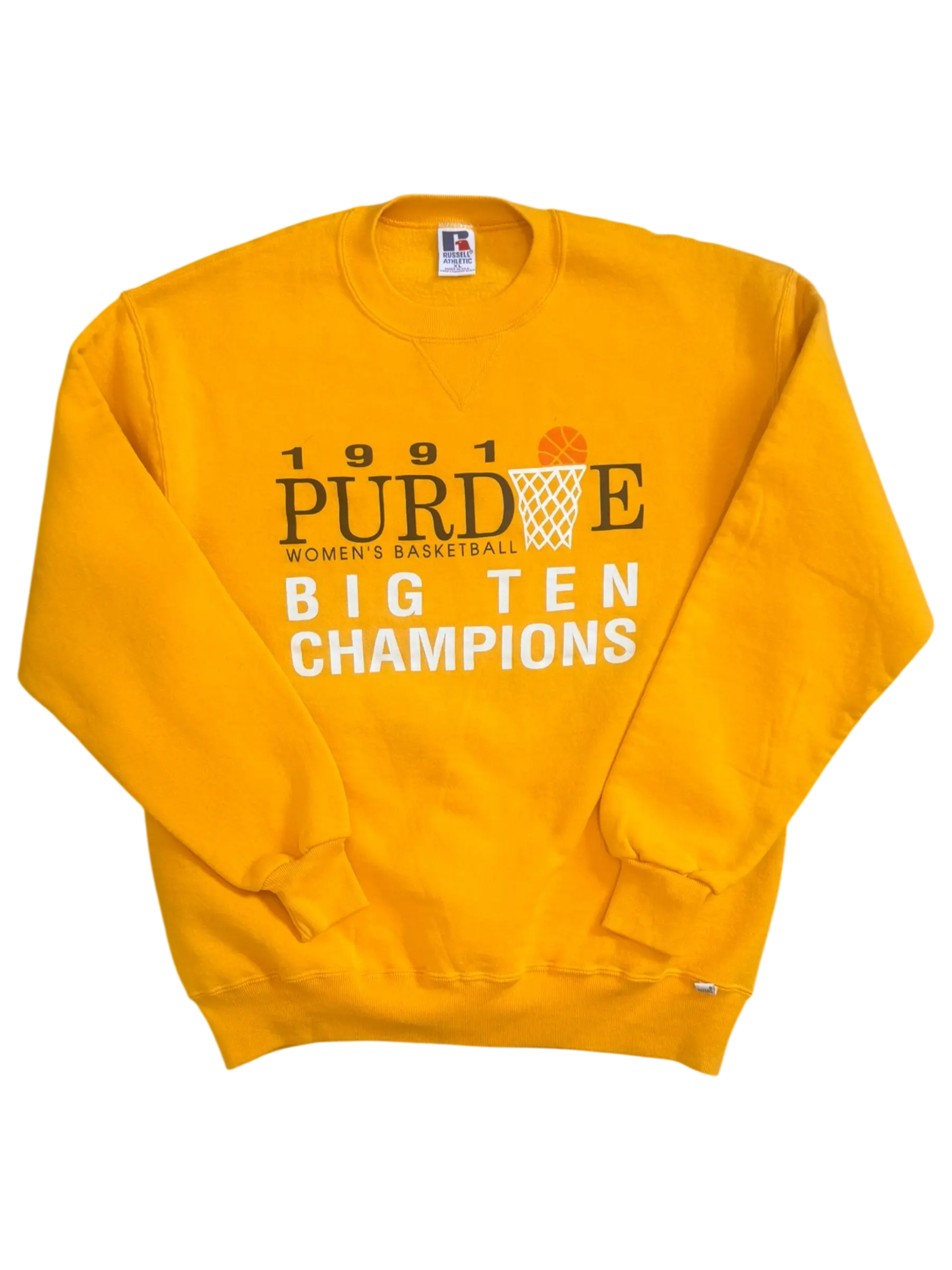 Vintage 1991 Purdue Women’s Basketball Big Ten Champions Sweatshirt – Russell Athletic – Size Large Russell Athletic