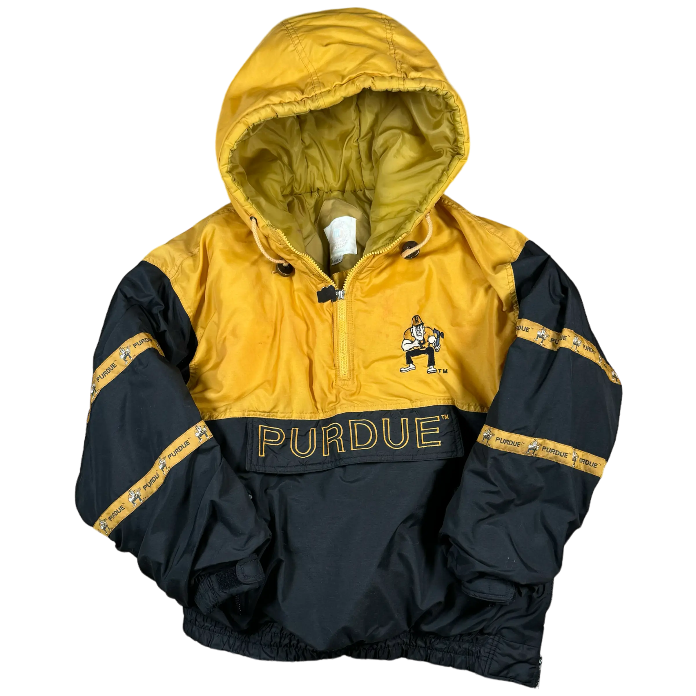 Black & Gold Puffer Pullover Turbo Sportswear