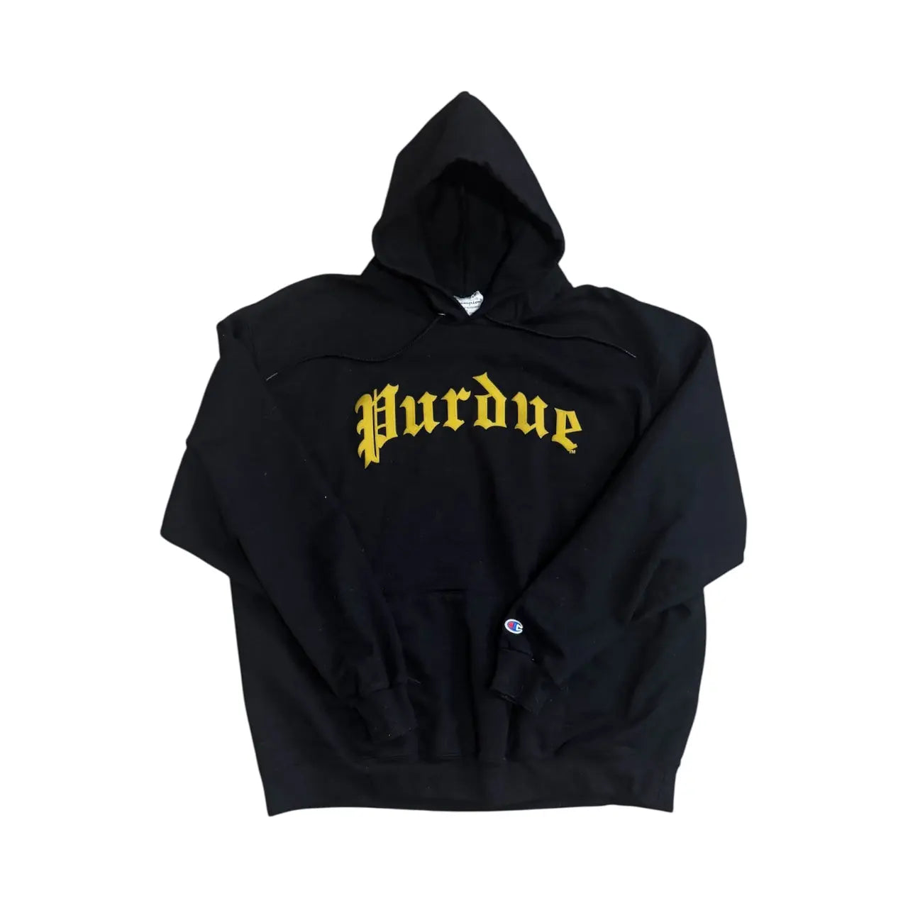 Vintage Champion Purdue Gothic Hoodie – Black & Gold – Size XL Champion